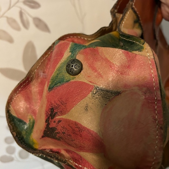 Patricia Nash Lione Large Satchel Shoulder Bag watercolor Floral Leather - Picture 5 of 11